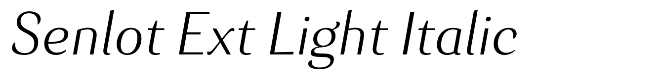 Senlot Ext Light Italic